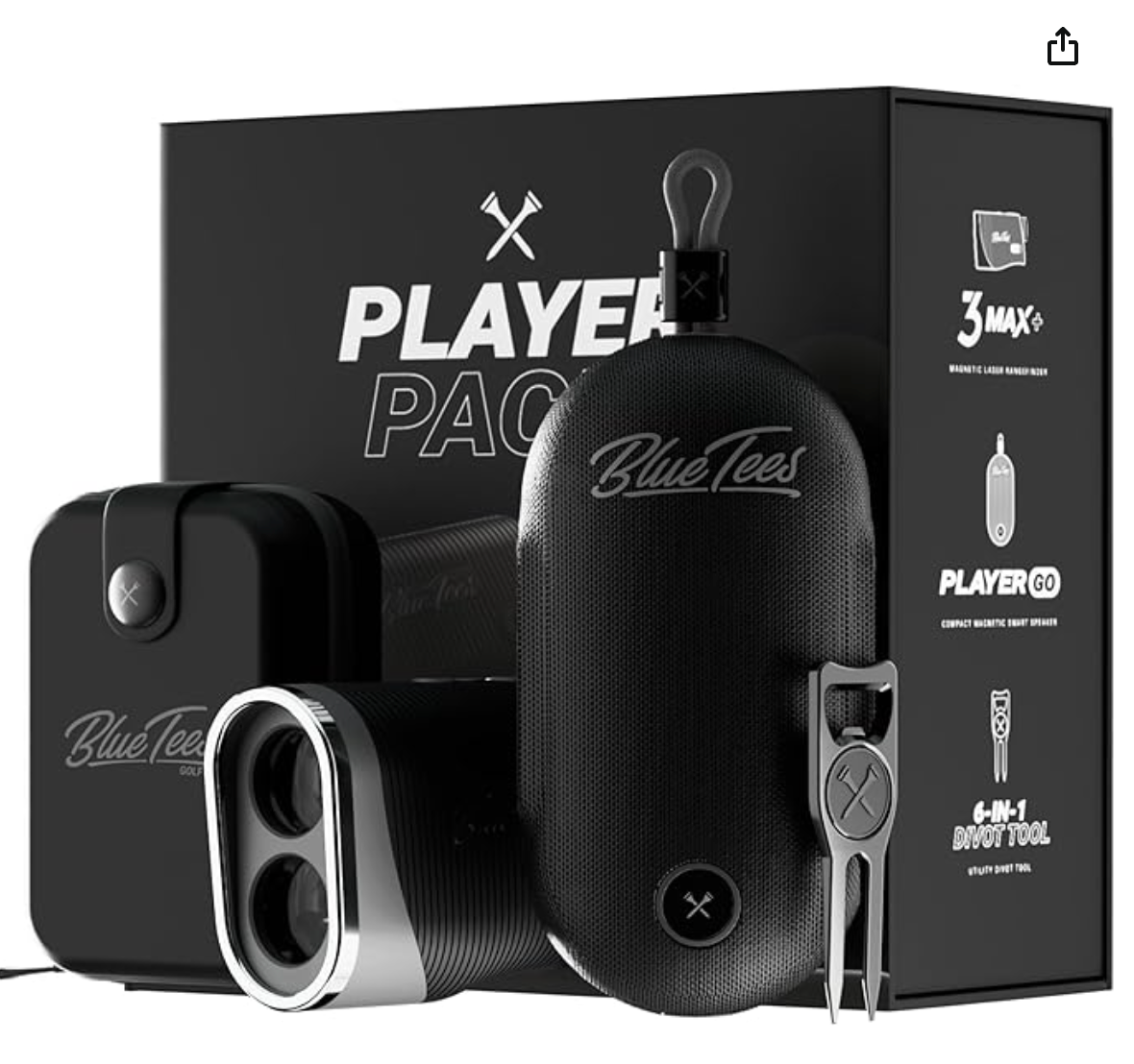Blue Tees S3 Players Pack Golf Rangefinder Bundle