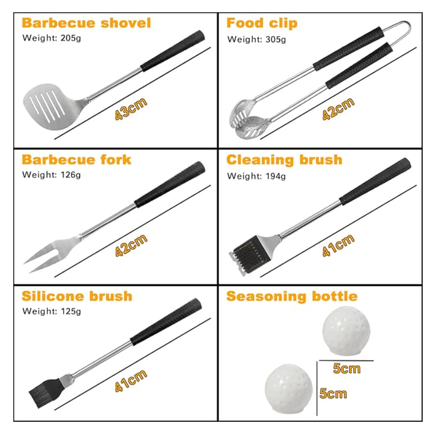 Golf Grille 8 pc Utensil Set